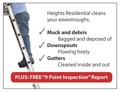 gutter cleaning in Edmonton - get a Free 9-point inspection